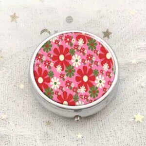1pc.  Colorful Flowers Pill Box -  NEW